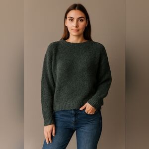 DOUBLE ZERO Green Boucle Sweater Soft L